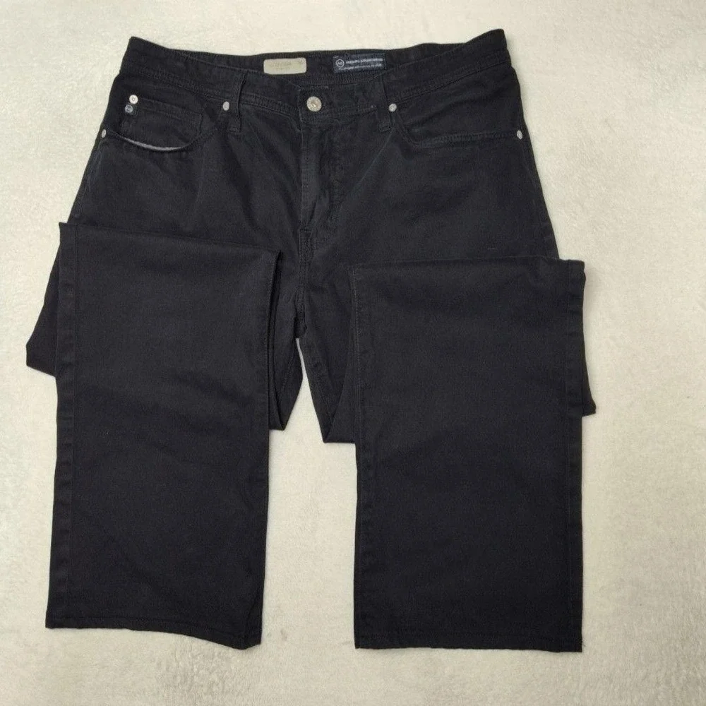 AG Adriano Goldschmied Jeans Mens 36x32 Black Protege Straight Leg Denim USA
